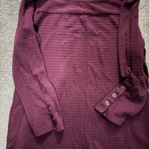 Talbots Women's Long Sleeve Top - Burgundy